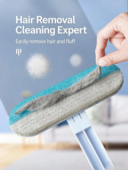 Long Handle Pet Hair Remover Brush & Cleaning Gloves Set, 4-In-1 Washable Lint Cleaner for Indoor Pet Hair Cleaning