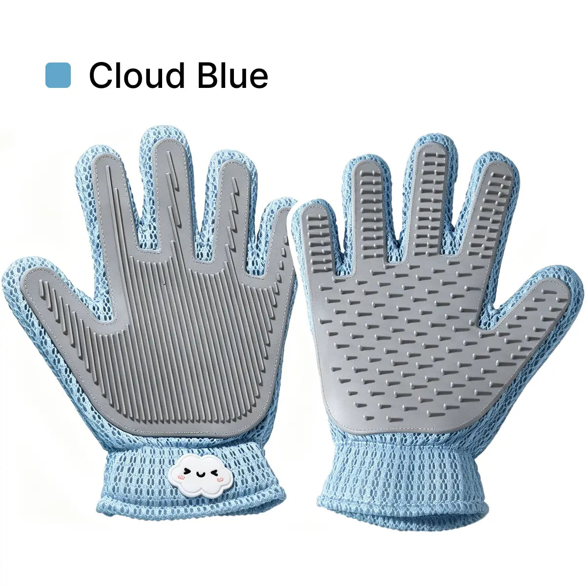 Double-Sided Cat Grooming Glove – Remove Loose Fur While You Pet, Breathable Mesh + Soft Silicone Bristles, Peel & Clean, Available in Avocado Green & Cloud Blue (9.4" X 6.3")