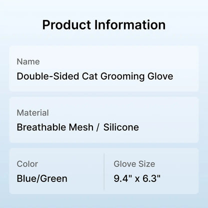 Double-Sided Cat Grooming Glove – Remove Loose Fur While You Pet, Breathable Mesh + Soft Silicone Bristles, Peel & Clean, Available in Avocado Green & Cloud Blue (9.4" X 6.3")