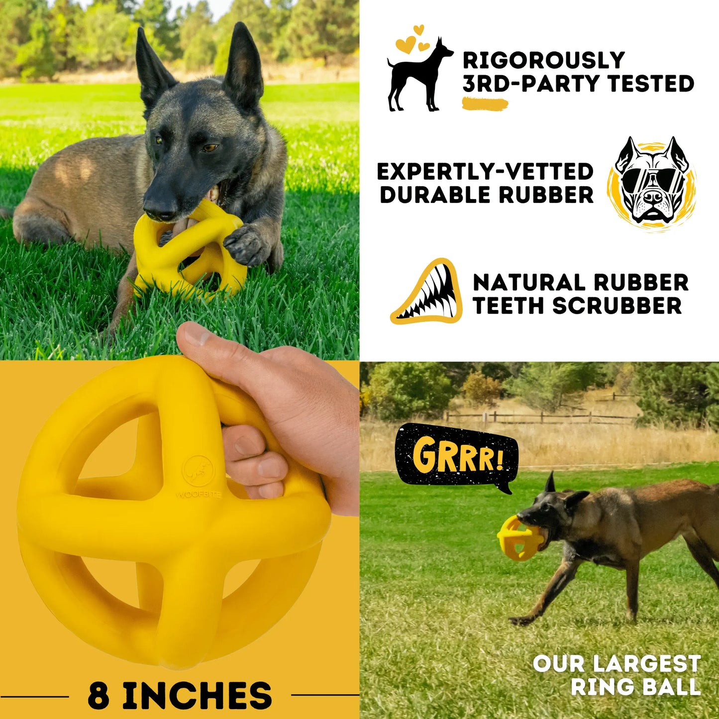 Monster K9 Giant Halo Ball – Oversized Indestructible Dog Ball for XL & Large Breed Power Chewers